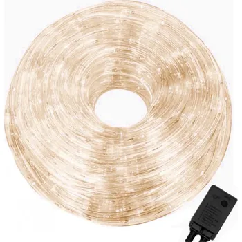 Vánoční dekorace VÝKONNÝ SVĚTELNÝ HAD venkovní VÁNOČNÍ OSVĚTLENÍ NA STROMEČEK 240 LED 10m TEPLÁ BÍLÁ