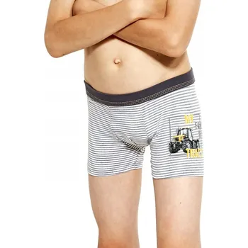 Chlapecké spodní prádlo Chlapecké boxerky Cornette 701/77 Traktor vel. 122/128 proužky traktor šedé