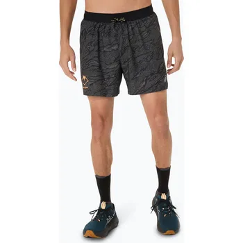 Pánské oblečení Pánské běžecké šortky ASICS Fujitrail All Over Print 5IN performance černé
