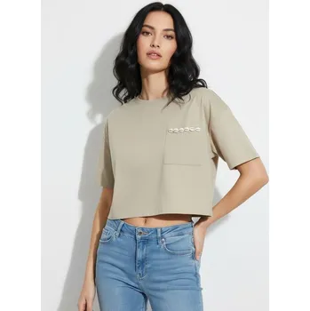 Dámské tričko Sinsay - Crop top - béžová - 928CG-08X - 928CG-08X-M