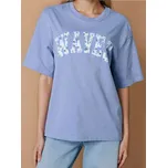 Sinsay - Bavlněné tričko s nápisem - modrá - 214IN-05X - 214IN-05X-XL