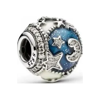 Přívěsek Přívěsek Měsíc Vzdálené hvězdy Pavé korálek hvězdičky stříbro 925