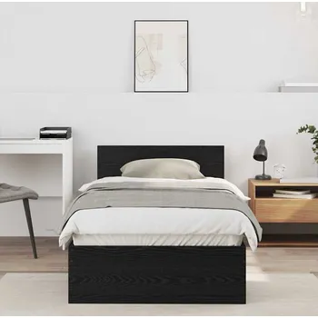 Ložnice vidaXL Rám postele s čelo Černý dub 90 x 200 cm kompozitní dřevo [871656]