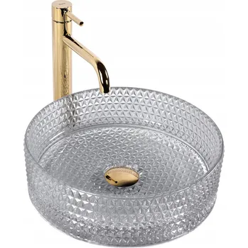 Umyvadlo Umyvadlo na desku kulaté Rea Cristal 35,5 cm šedé