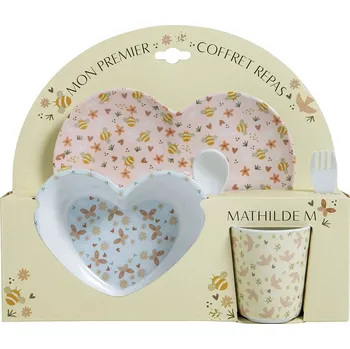 dětská jídelní sada Mathilde M. - MY FIRST BOX, talířek, mistička, příbor, kelímek m840003