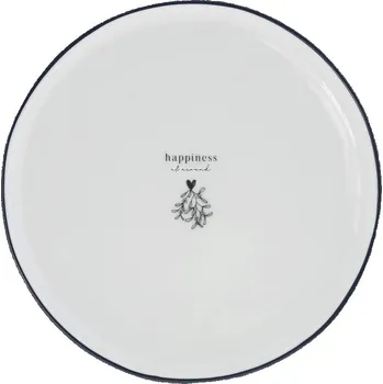 Talíř Bastion Collections Talířek DESSERT - HAPPINESS in black, 19 cm b360122