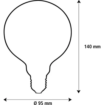 Lampička SEGULA LED Elegant Line E27 3W G95 2.200 K žárovka stmívatelné