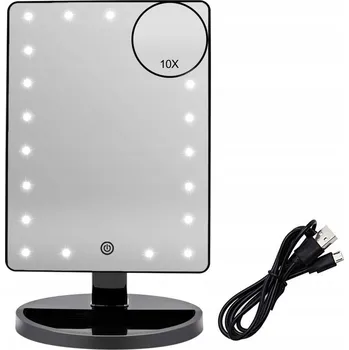 Zrcadlo Zrcadlo kosmetické podsvícené zrcátko 21 LED diod 10x