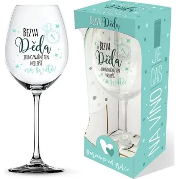 Sklenice Nekupto DC7 Sklenka na víno BEZVA DĚDA d020034