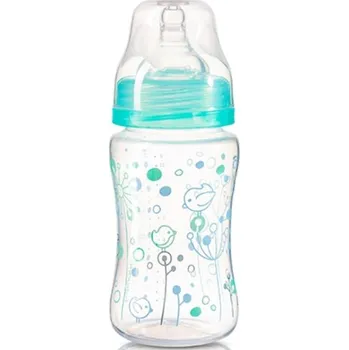Kojenecká láhev Lahvička pro miminko, antikoloková se širokým hrdlem - mátová