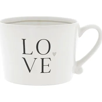 Bastion Collections Hrnek LOVE with heart titane, 300ml b320159