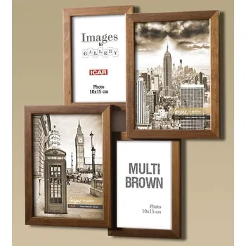 Rám na obraz Dřevěný Rám Galerie 2x 10x15, 2x 13x18 MULTI BROWN 42 r100137
