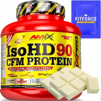 Protein AMIX IsoHD 90 CFM Protein 1,8 kg bílá čokoláda bez cukru Protein