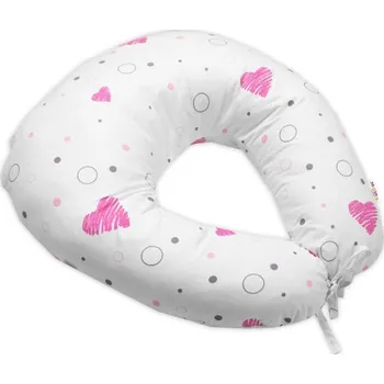 Kojící polštář/podkova, bavlna, I love Girl Baby Nellys, růžová/bílá