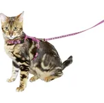 Postroj pro kočky + vodítko, růžový