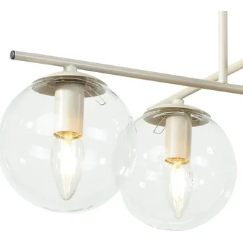 Domiluce Stropní světlo Zoe, béžové, délka 51 cm, sklo, 4 žárovky, E14 béžová, čirá 4 x 10 W LED - Doprava zdarma