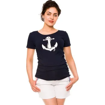 Be MaaMaa Těhotenské kraťasy Jeans Tommy - bílé s proužkem, vel. S