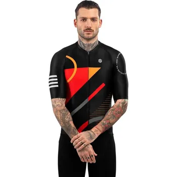 Cyklistické oblečení SIROKO Pánský cyklistický dres s krátkým rukávem M2 Colorado Černá S ČERNÁ|ČERVENÁ