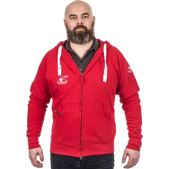 Pánská mikina Mikina ACI s kapucí celopropínací na zip červená Velikost: XL
