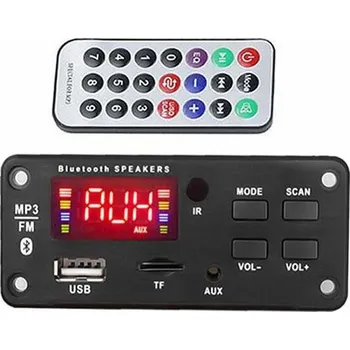 FM rádio, přehrávač MP3 s bluetooth 5.0, dálkové ovládání,napáj. 5-14V