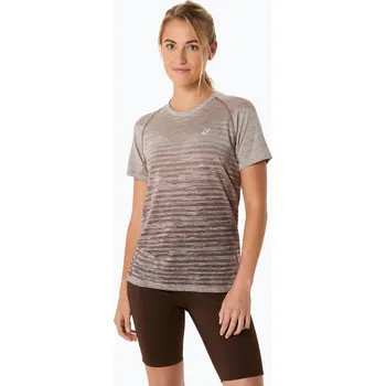 Dámské oblečení Dámské běžecké tričko ASICS Seamless taupe grey/coffee