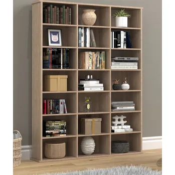 Vcm Dřevěný stojan na CD a DVD Megosa M, dub sonoma