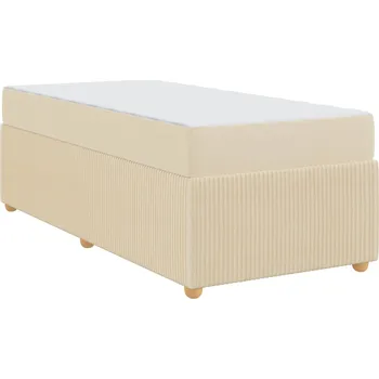 Postel vidaXL Rám postele s matrací Krémová 90 x 200 cm textil [3398345]