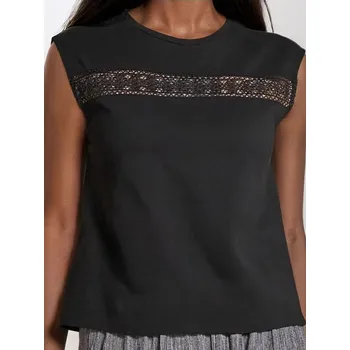 Dámská halenka Sinsay - Halenka s ažurovou vsadkou - černá - 4008Z-99X - 4008Z-99X-S