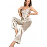 Luxusní dámské SATÉNOVÉ PYŽAMO souprava top a kalhoty léto VELIKOST S 18