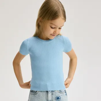 Dětská móda Reserved - Svetr s krátkým rukávem - bleděmodrá - 250DB-05X - 250DB-05X-122