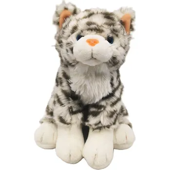 plyšák Plyšová kočka v šedých pruzích