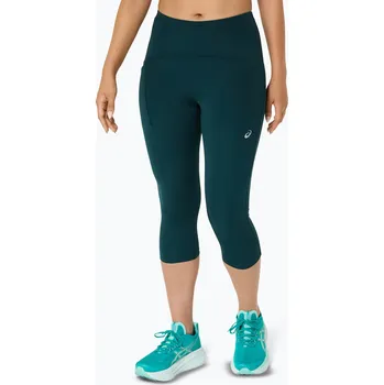 Dámské oblečení Dámské běžecké legíny ASICS High Waist Capri saxon green
