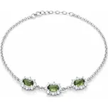 Stříbrný náramek s vltavínem Princess