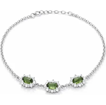 Náramek Stříbrný náramek s vltavínem Princess