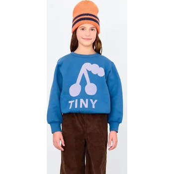 Chlapecká mikina Dětská bavlněná mikina Tinycottons CHERRY GRAPHIC SWEATSHIRT AW25.279 modrá 55X, vel. 116