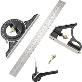 Úhloměr Nastavitelné kombinované pravítko 300 mm Úhloměr 45° a 90° Středové měření Rýsovací jehla Vodováha