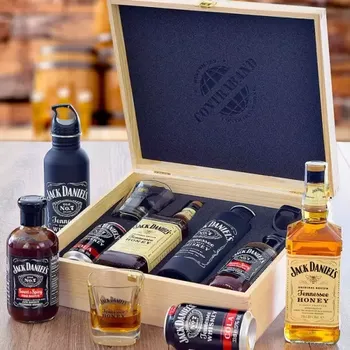 Dárkový potravinový koš Jack Daniel's Honey MAXI Set Dárková sada pro muže Standardní víko