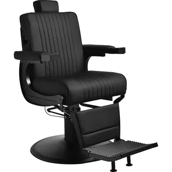 Kadeřnické křeslo Barber křeslo LEVI - černé s černým rámem