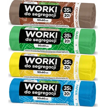Pytle na odpadky Pytle na odpadky Allbag 35 l, vícebarevné, extra silné, 4 ks, z recyklovaného materiálu