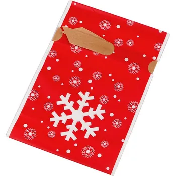 Vánoční dekorace Sáček s atlasovou stuhou vánoční 12x17,5 cm, velké, 2 červená vločka