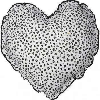 Polštář Bastion Collections Polštář SRDCE - LEOPARD, 50x51cm, white chambray b340113