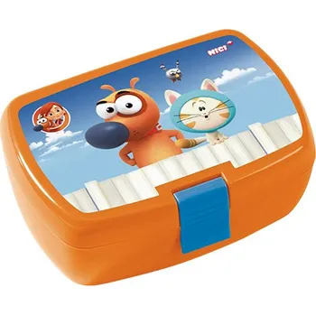 Svačinový box Nici Svačinový box dětský - PEJSEK A KOČIČKA, oranžový p470008
