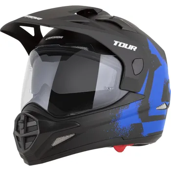 Auto-moto Enduro přilba CASSIDA Tour 2.0 Crew (černá matná/modrá, plexi s přípravou pro Pinlock) 2026