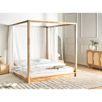 Ložnice Postel světle hnědá 180 x 200 cm bez čela minimalistický design nízká moderní Beliani