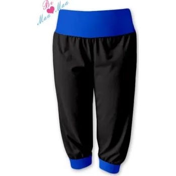 Be MaaMaa Sportovní 3/4 legíny CAPRI - černé/tm.modrá