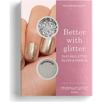 Manucurist Better With Glitter - Duo Palette Silver & Mirror glittry pro zdobení nehtů