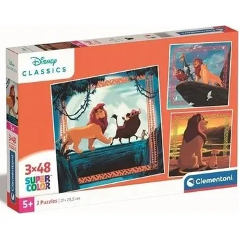 Puzzle PUZZLE 3X48 EL Lví král KRÁL CLEMENTONI 25323