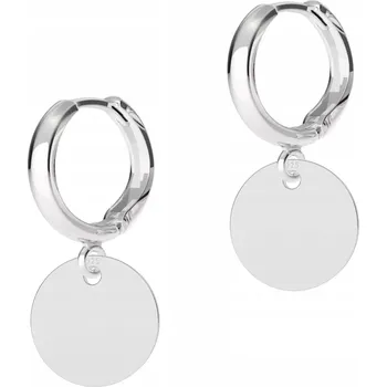 Náušnice Stříbrné Náušnice na patentku s kroužkem a visací destičkou, patentek stříbro