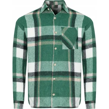 Pánská košile PÁNSKÁ KOŠILE - ZIELONY KRATKA silnější klasická kostkovaná módní