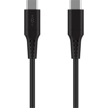 Datový kabel Krátký nabíjecí a datový Liquid silicone kabel FIXED s konektory USB-C/USB-C a podporou PD, 0.3m, USB 2.0, 60W, černý
